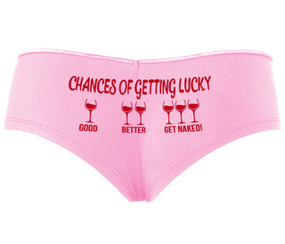 Chances Of Getting Lucky - More Wine - Pink Boyshort