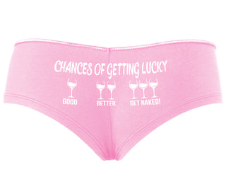 Chances Of Getting Lucky - More Wine - Pink Boyshort