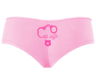 Cop Wife - Cute Handcuffs - Pink Boyshort