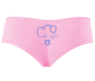 Cop Wife - Cute Handcuffs - Pink Boyshort