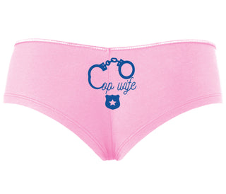 Cop Wife - Cute Handcuffs - Pink Boyshort