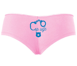 Cop Wife - Cute Handcuffs - Pink Boyshort