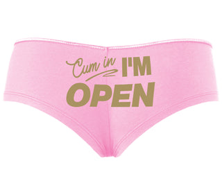 Cum In I'm Open - Pink Boyshort
