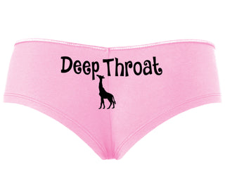 Deepthroat - Funny Giraffe Logo - Pink Boyshort