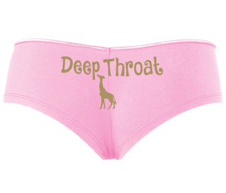Deepthroat - Funny Giraffe Logo - Pink Boyshort