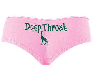 Deepthroat - Funny Giraffe Logo - Pink Boyshort