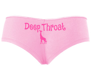 Deepthroat - Funny Giraffe Logo - Pink Boyshort