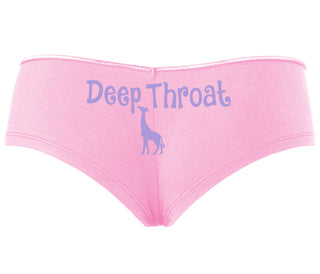 Deepthroat - Funny Giraffe Logo - Pink Boyshort