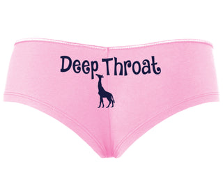 Deepthroat - Funny Giraffe Logo - Pink Boyshort