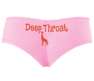 Deepthroat - Funny Giraffe Logo - Pink Boyshort