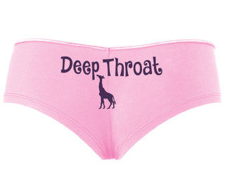 Deepthroat - Funny Giraffe Logo - Pink Boyshort