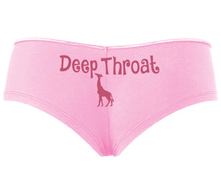 Deepthroat - Funny Giraffe Logo - Pink Boyshort
