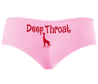 Deepthroat - Funny Giraffe Logo - Pink Boyshort