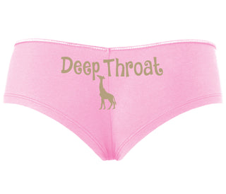 Deepthroat - Funny Giraffe Logo - Pink Boyshort