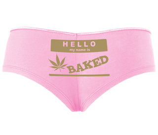 Hello My Name Is Baked - Pink Boyshort