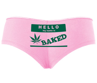 Hello My Name Is Baked - Pink Boyshort