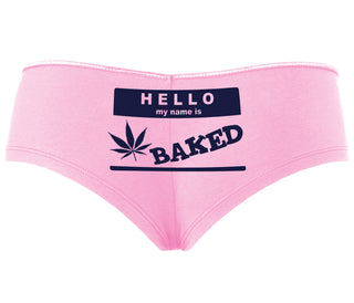 Hello My Name Is Baked - Pink Boyshort