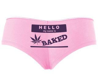 Hello My Name Is Baked - Pink Boyshort