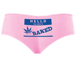 Hello My Name Is Baked - Pink Boyshort