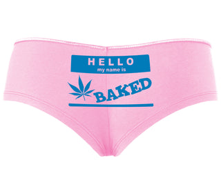 Hello My Name Is Baked - Pink Boyshort