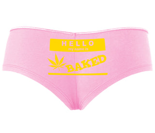Hello My Name Is Baked - Pink Boyshort
