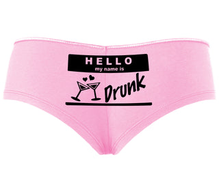 Hello My Name Is Drunk - Pink Boyshort
