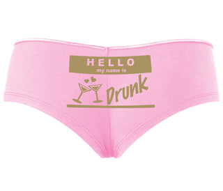 Hello My Name Is Drunk - Pink Boyshort