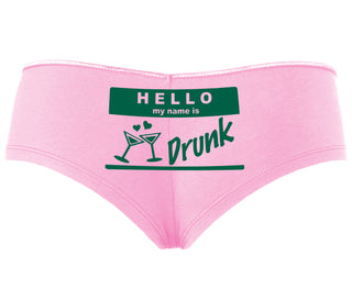 Hello My Name Is Drunk - Pink Boyshort