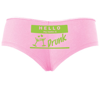 Hello My Name Is Drunk - Pink Boyshort