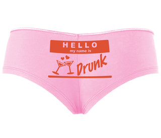 Hello My Name Is Drunk - Pink Boyshort