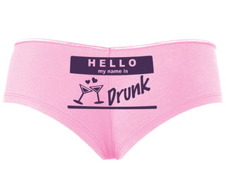 Hello My Name Is Drunk - Pink Boyshort