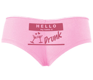 Hello My Name Is Drunk - Pink Boyshort