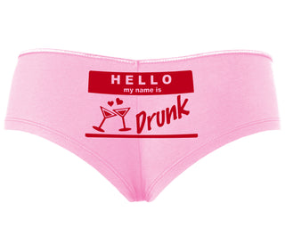 Hello My Name Is Drunk - Pink Boyshort