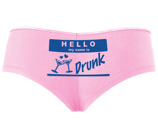Hello My Name Is Drunk - Pink Boyshort
