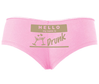 Hello My Name Is Drunk - Pink Boyshort