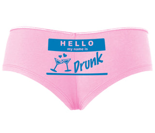 Hello My Name Is Drunk - Pink Boyshort