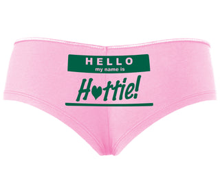 Hello My Name Is Hottie - Pink Boyshort