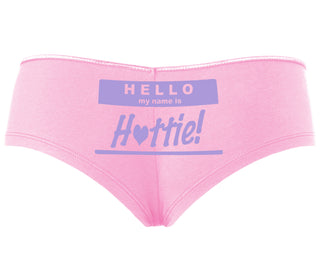 Hello My Name Is Hottie - Pink Boyshort