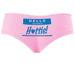 Hello My Name Is Hottie - Pink Boyshort