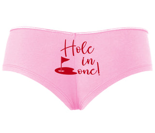 Hole In One - Suggestive Golf - Pink Boyshort