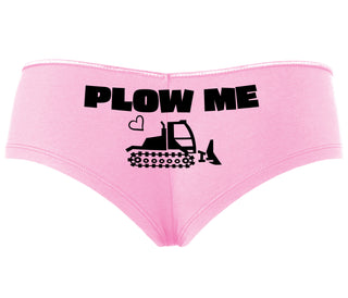 Plow Me - Funny Tractor Design - Pink Boyshort