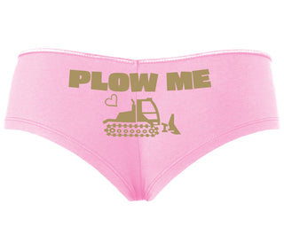 Plow Me - Funny Tractor Design - Pink Boyshort