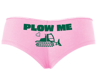 Plow Me - Funny Tractor Design - Pink Boyshort