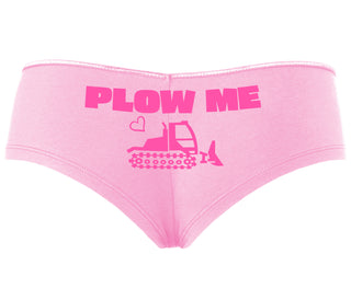 Plow Me - Funny Tractor Design - Pink Boyshort