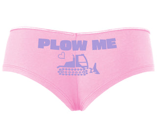 Plow Me - Funny Tractor Design - Pink Boyshort