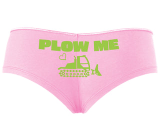 Plow Me - Funny Tractor Design - Pink Boyshort