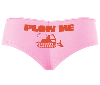 Plow Me - Funny Tractor Design - Pink Boyshort