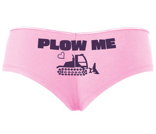 Plow Me - Funny Tractor Design - Pink Boyshort