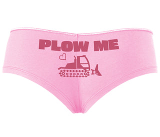 Plow Me - Funny Tractor Design - Pink Boyshort