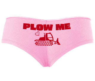 Plow Me - Funny Tractor Design - Pink Boyshort